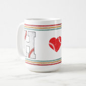 Vintage Retro Baseball Letter H Athletic Kaffeetasse (Vorderseite Links)