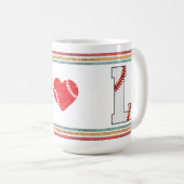 Vintage Retro Baseball Letter L Artwork Kaffeetasse (VorderseiteRechts)