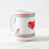 Vintage Retro Baseball Letter L Artwork Kaffeetasse (Vorderseite Links)