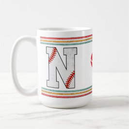 Vintage Retro Baseball Letter N Classic Kaffeetasse