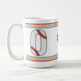 Vintage Retro Baseball Letter O Distressed Kaffeetasse