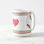 Vintage Retro Baseball Letter Q Athletic Kaffeetasse (VorderseiteRechts)