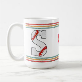 Vintage Retro Baseball Letter S Varsity Kaffeetasse