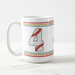 Vintage Retro Baseball Number 4 Classic Kaffeetasse
