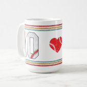 Vintage Retro Baseball Nummer 10 Design Kaffeetasse (Vorderseite Links)