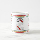 Vintage Retro Baseball Nummer 2 Kunstwerk Kaffeetasse (Mittel)