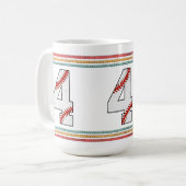 Vintage Retro Baseball Nummer 4 Klassiker Kaffeetasse (Vorderseite Links)