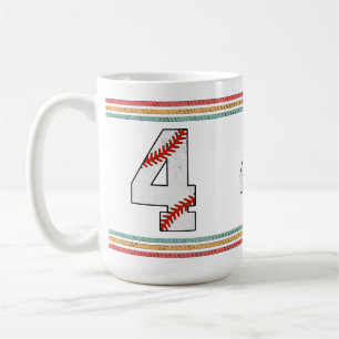 Vintage Retro Baseball Nummer 4 Klassiker Kaffeetasse