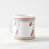 Vintage Retro Baseball Nummer 7 Athletik Kaffeetasse (Vorderseite Links)