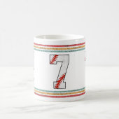 Vintage Retro Baseball Nummer 7 Athletik Kaffeetasse (Mittel)