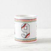 Vintage Retro Baseball Nummer 7 Varsity Kaffeetasse (Mittel)