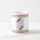 Vintage Retro Baseball Nummer 8 Sport Kaffeetasse (Mittel)