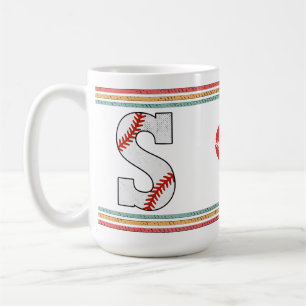 Vintage Retro Baseballbuchstabe S Varsity Kaffeetasse