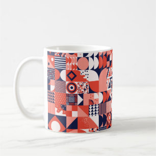 Vintage Retro-Bauhaus-Design, nahtloses Vintage-Mu Kaffeetasse