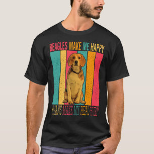 Vintage Retro-Beagles machen glücklichen Menschen T-Shirt