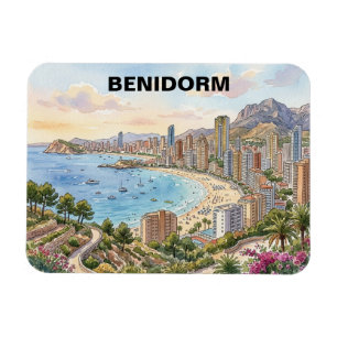 Vintage Retro Benidorm Spanien Costa Blanca Urlaub Magnet
