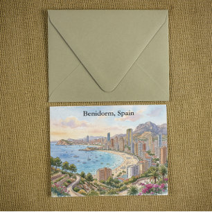 Vintage Retro Benidorm Spanien Costa Blanca Urlaub Postkarte