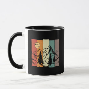 Vintage Retro Bergsonnenuntergang Natur Landschaft Tasse
