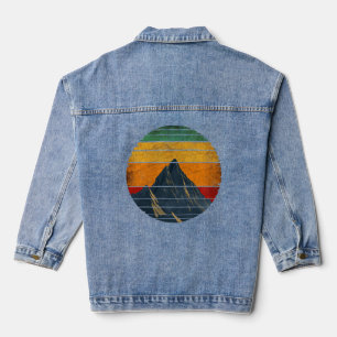 Vintage Retro Bergsteigen Wandern Bergsteiger Jeansjacke