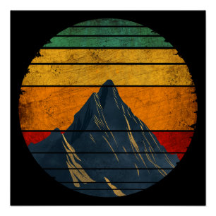 Vintage Retro Bergsteigen Wandern Bergsteiger Poster