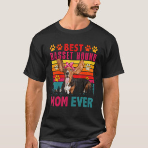 Vintage Retro Best Basset Hound Mama je Niedlicher T-Shirt
