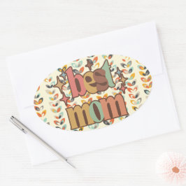 Vintage Retro Best Mama Ovaler Aufkleber