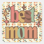 Vintage Retro Best Mama Quadratischer Aufkleber (Vorderseite)