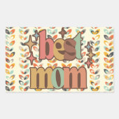 Vintage Retro Best Mama Rechteckiger Aufkleber (Vorderseite)