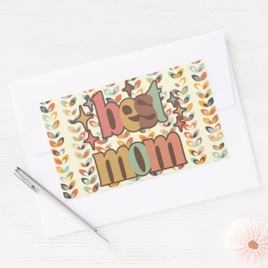 Vintage Retro Best Mama Rechteckiger Aufkleber (Umschlag)