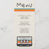 Vintage Retro Beste Hit Cassette Tape Hochzeit Menükarte (Vorderseite)