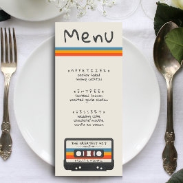 Vintage Retro Beste Hit Cassette Tape Hochzeit Menükarte