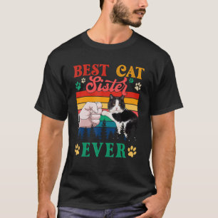 Vintage Retro Beste Katzen Schwester Ever Süße Kat T-Shirt