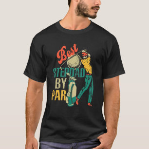 Vintage Retro Bester Stiefvater Par Golfspieler 1 T-Shirt