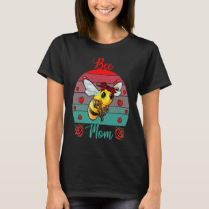 Vintage Retro-Bienen-Mama Valentine Floral Insekte T-Shirt