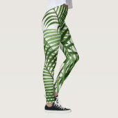 Vintage Retro-Blätter für Wasserfarbenpalme Leggings (Rechts)