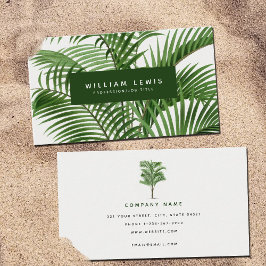 Vintage Retro-Blätter für Wasserfarbenpalme Visitenkarte