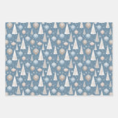 Vintage Retro Blue Christmas Geschenkpapier Set (Vorderseite)
