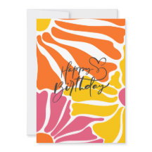 Vintage Retro-Blume Elegant & farbenfroh Geburtsta