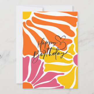 Vintage Retro-Blume Elegant & farbenfroh Geburtsta Einladung