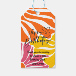 Vintage Retro-Blume Elegant & farbenfroh Geburtsta Geschenkanhänger