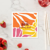 Vintage Retro-Blume Elegant & farbenfroh Geburtsta Serviette (Beispiel)