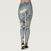 Vintage Retro-Blume und klassische Muster Leggings (Rückseite)