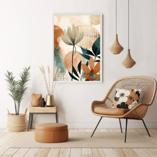 Vintage Retro Blumen Mid Century Modern Poster
