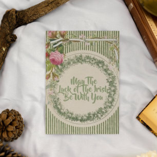 Vintage Retro Blumen St. Patricks Tag Postkarte