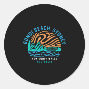 Vintage Retro Bondi Beach Sydney Australien Surfer Runder Aufkleber