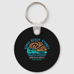 Vintage Retro Bondi Beach Sydney Australien Surfer Schlüsselanhänger