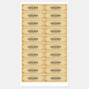 Vintage Retro-Border Beige Braun Orange Custom Etiketten