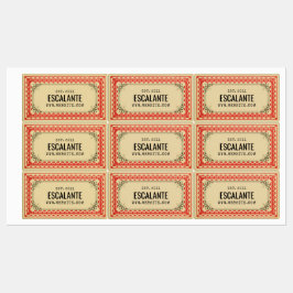 Vintage Retro-Border Beige Brown Red texturiert Etiketten