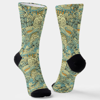 Vintage Retro Botanical Floral Pattern Socken
