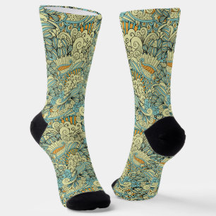 Vintage Retro Botanisches Blumenmuster Socken
